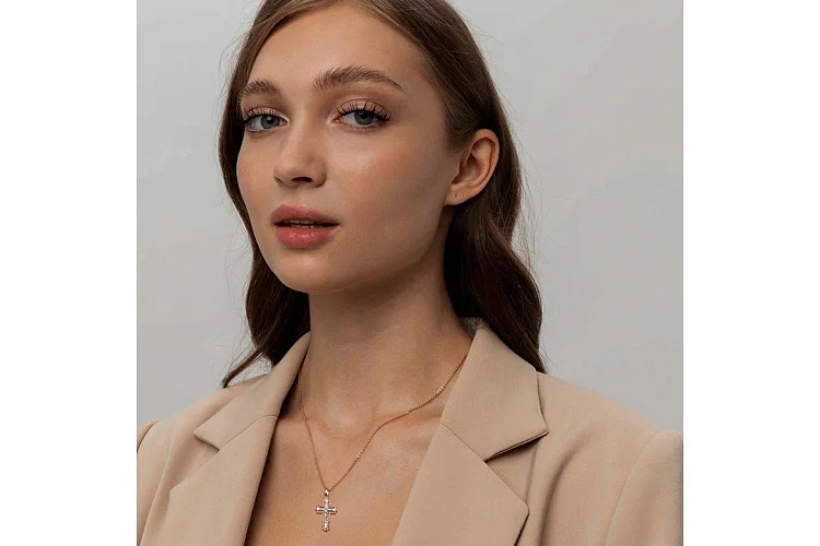 Крест из красного золота без вставок