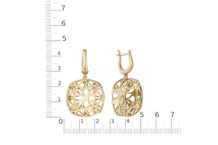 Серьги из жёлтого золота без вставок