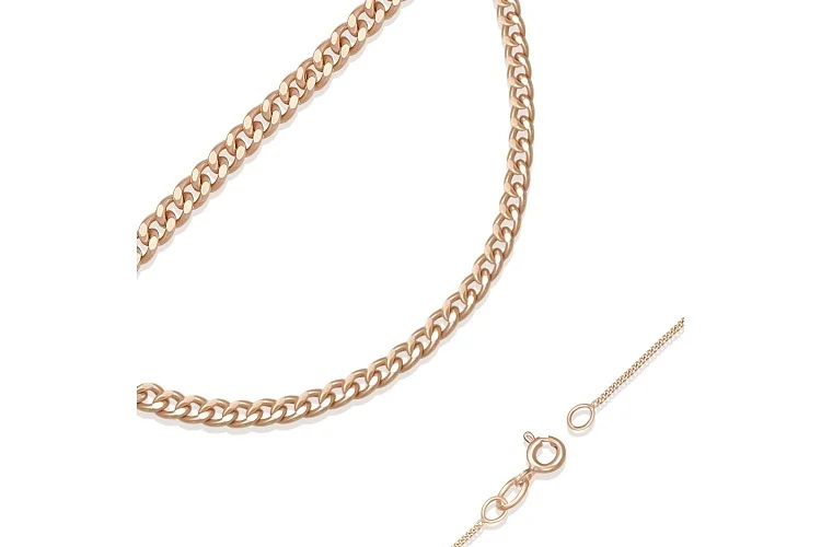 Цепь плетение панцирь ⌀ нити 0,28 мм  из красного золота