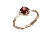 Кольцо из красного золота с гранатом