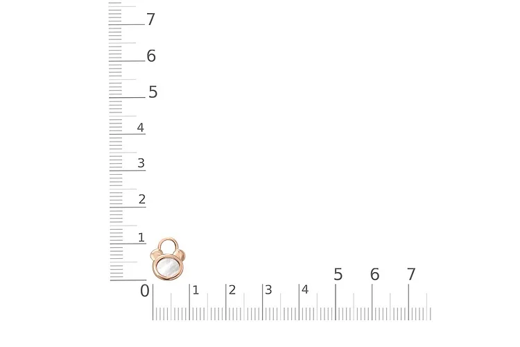 Подвеска серёг-трансформеров Мишка из красного золота с перламутром