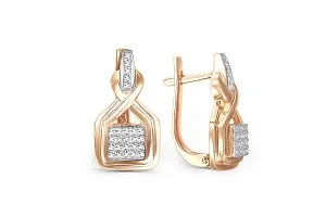 Серьги из красного золота с 50 бриллиантами