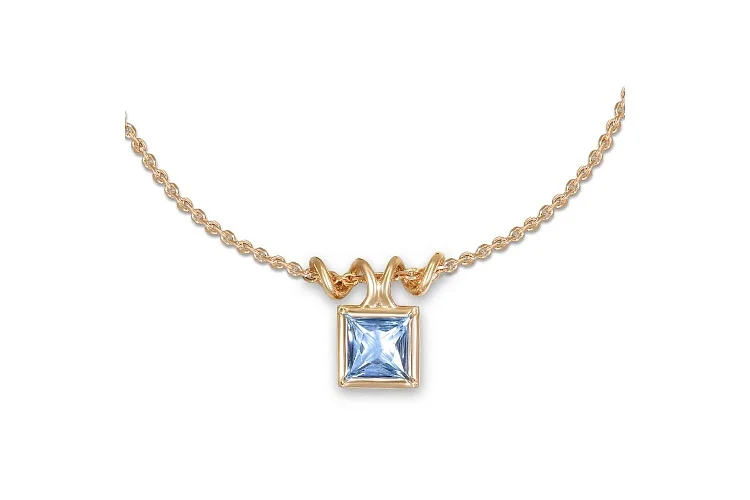 Колье из красного золота с топазом swiss