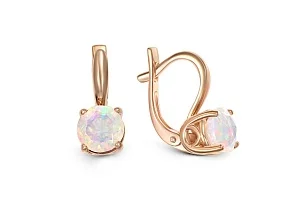 Серьги из красного золота с 2 опалами