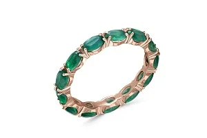 Кольцо Дорожка из красного золота с 12 агатами