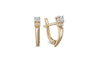 Серьги из жёлтого золота с 6 бриллиантами