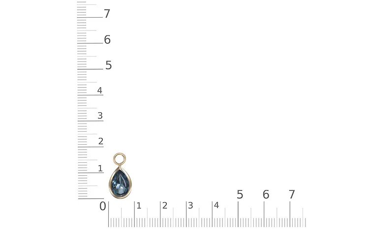 Подвеска серёг-трансформеров капля из жёлтого золота с топазом лондон