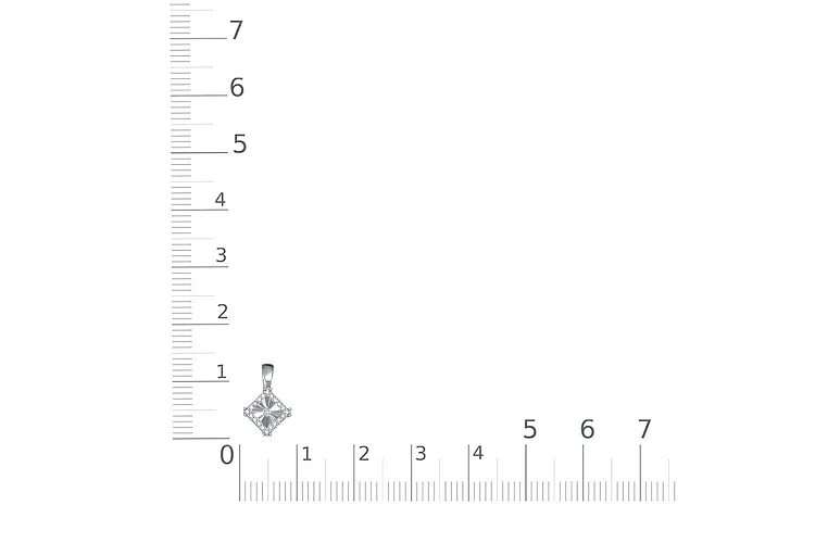 Подвеска Квадрат из белого золота с 21 бриллиантами