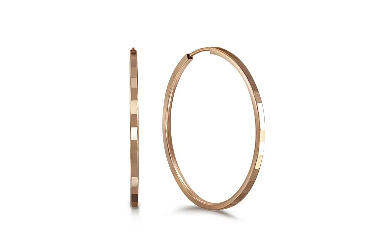 Серьги-конго из красного золота без вставок