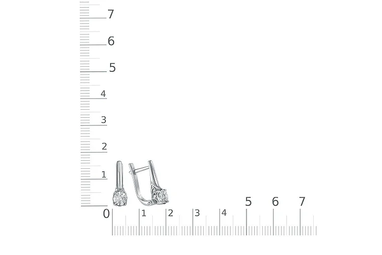 Серьги из белого золота с 2 бриллиантами