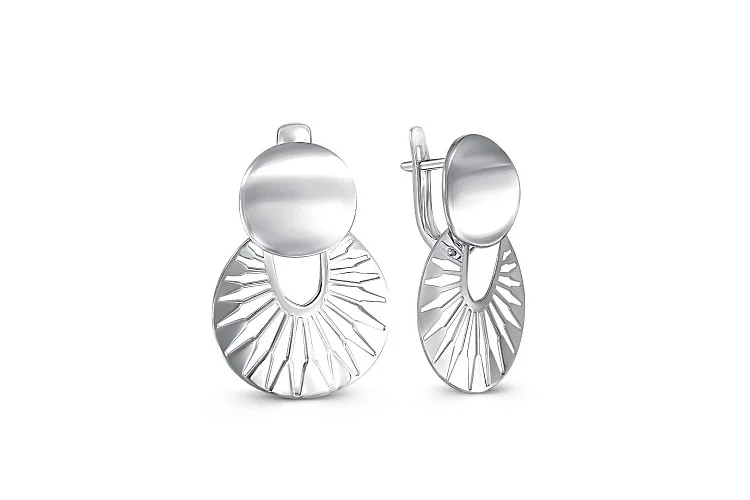 Серьги из белого золота без вставок