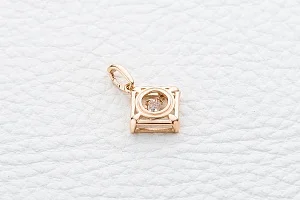 Подвеска Квадрат из красного золота с фианитом