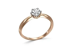 Кольцо Малинка из красного золота с 7 бриллиантами