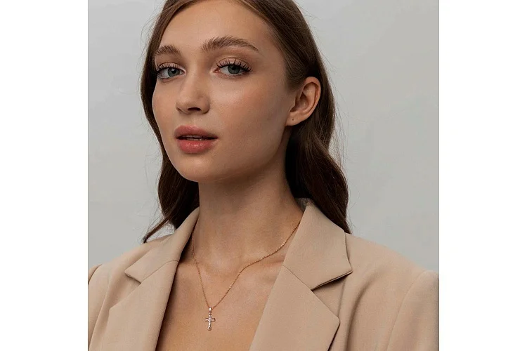 Крест из красного золота без вставок