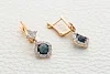 Серьги из красного золота с 2 топазами лондон и 42 фианитами