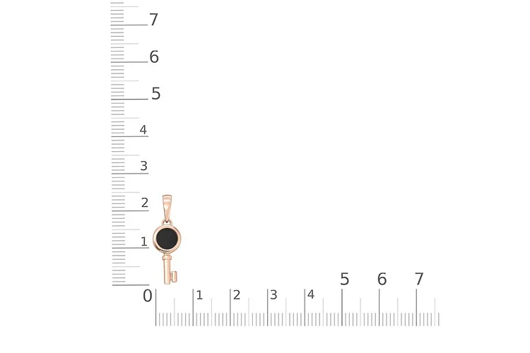 Подвеска Ключик из красного золота с ониксом