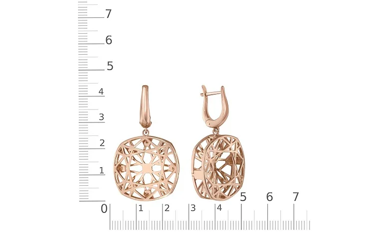 Серьги из красного золота без вставок