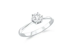 Кольцо Малинка из белого золота с 9 бриллиантами