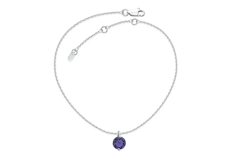 Колье из белого золота с иолитом