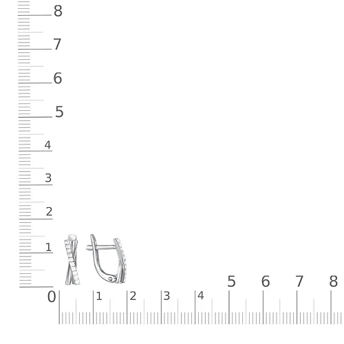 Серьги Дорожки из белого золота с 20 бриллиантами