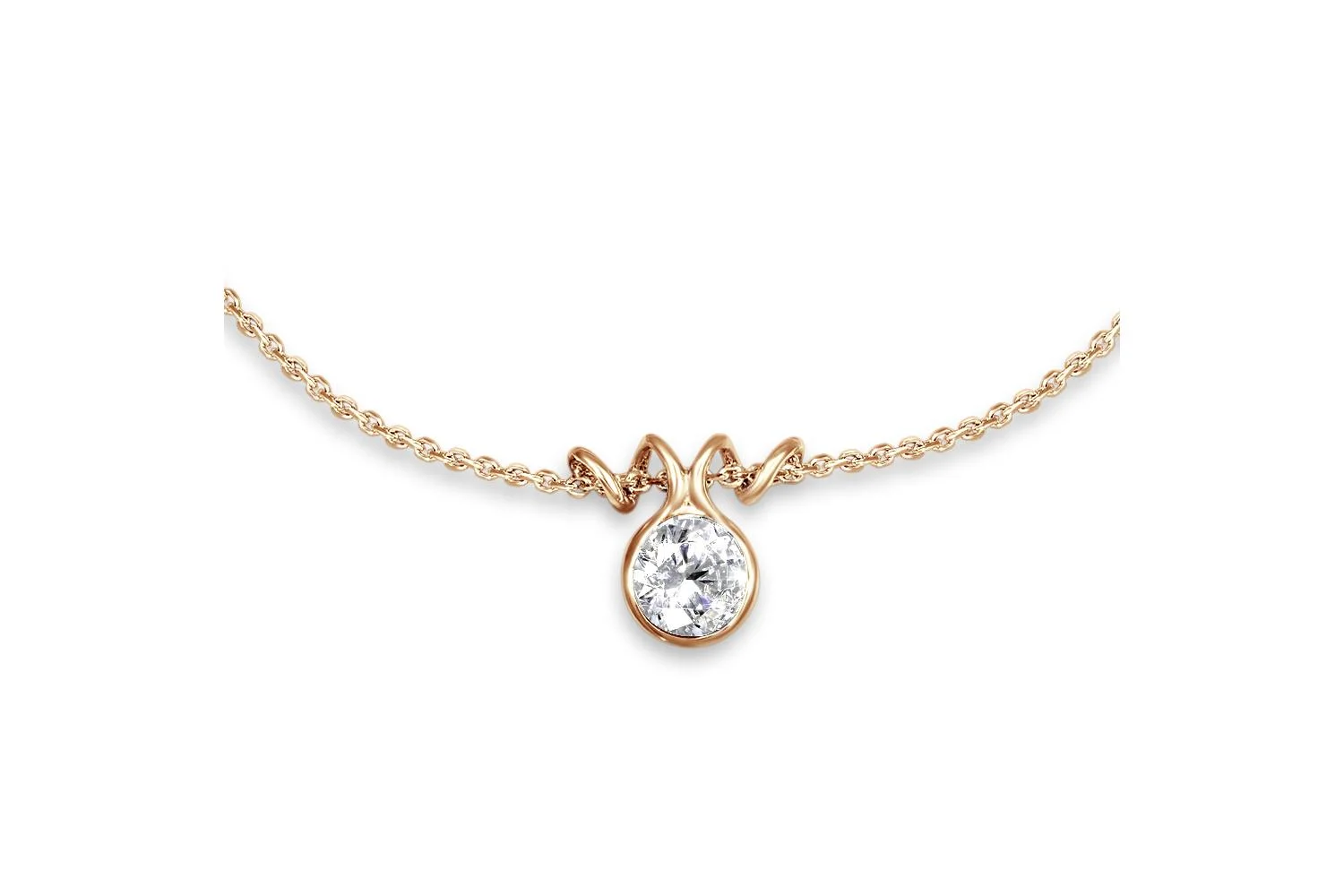 Колье из красного золота с кристаллом swarovski