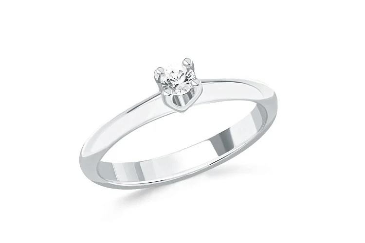 Кольцо из белого золота с фианитом