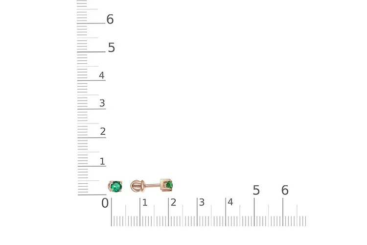 Серьги-пусеты из жёлтого золота с 2 кварцами