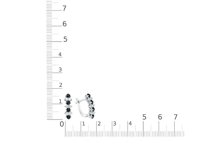 Серьги Дорожки из белого золота с 20 фианитами