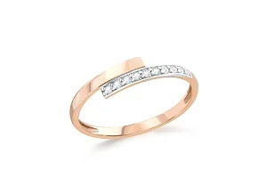 Кольцо Дорожка из красного золота с 10 фианитами