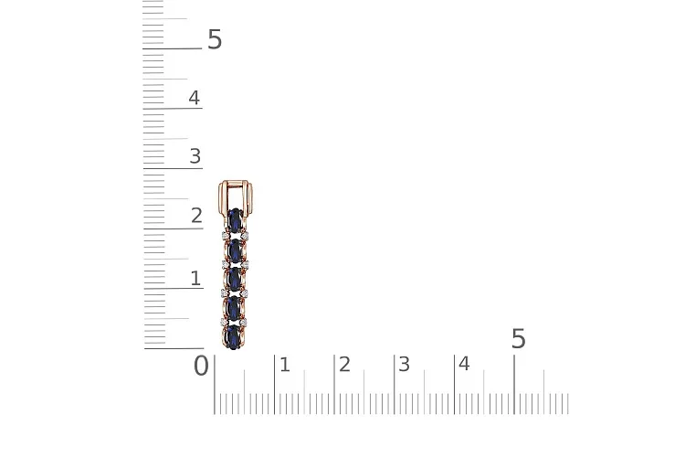 Подвеска Дорожка из красного золота с 13 фианитами
