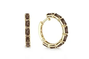 Серьги из жёлтого золота с 16 раухтопазами