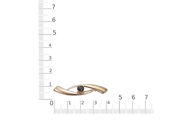 Брошь из жёлтого золота с раухтопазом