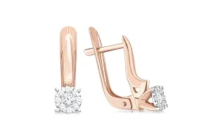 Серьги Малинки из красного золота с 18 муассанитами