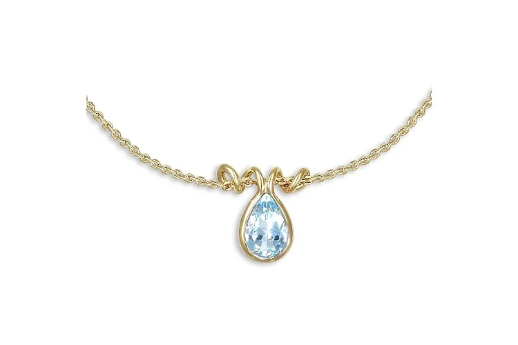 Колье из жёлтого золота с топазом sky