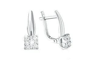 Серьги из белого золота с 18 муассанитами