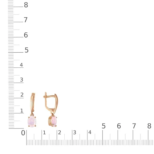 Серьги из красного золота с 2 опалами