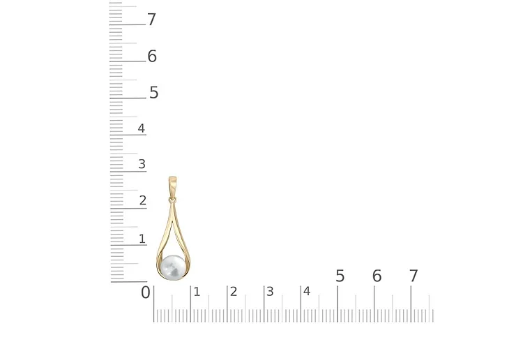 Подвеска из жёлтого золота с жемчугом