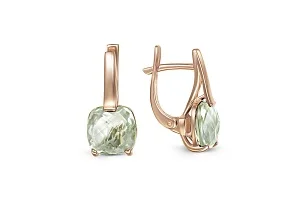 Серьги из красного золота с 2 аметистами