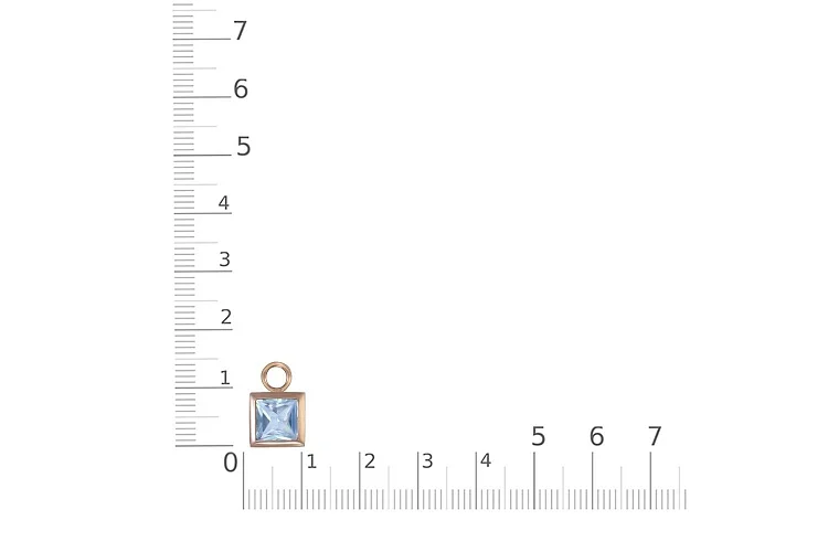 Подвеска серёг-трансформеров из красного золота с топазом sky