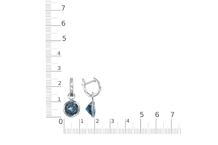 Серьги-трансформеры из белого золота с 2 топазами лондон