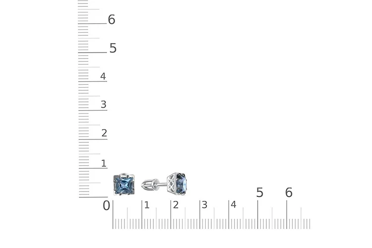 Серьги-пусеты из белого золота с 2 топазами лондон