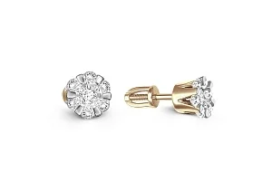 Серьги-пусеты из жёлтого золота с 14 бриллиантами