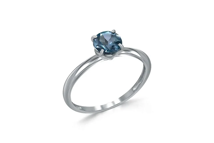 Кольцо из белого золота с топазом лондон