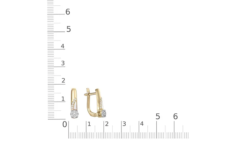 Серьги из жёлтого золота с 24 бриллиантами