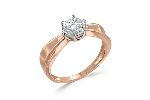 Кольцо из красного золота с бриллиантом