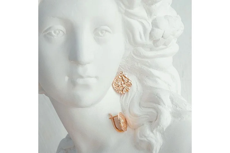 Серьги Круги из красного золота без вставок