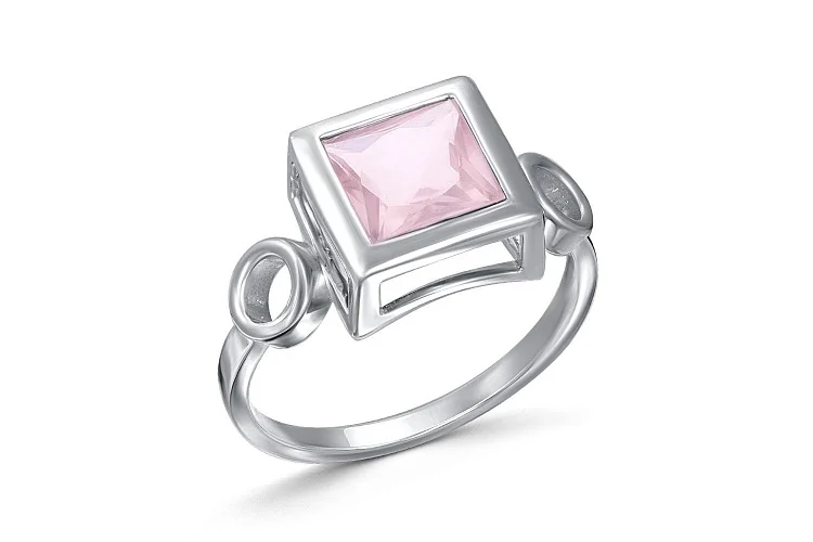 Кольцо из белого золота с кварцем