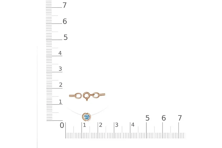 Колье из красного золота с топазом swiss