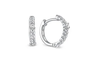 Серьги из белого золота с 2 фианитами
