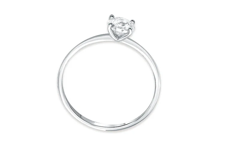 Кольцо из белого золота с муассанитом